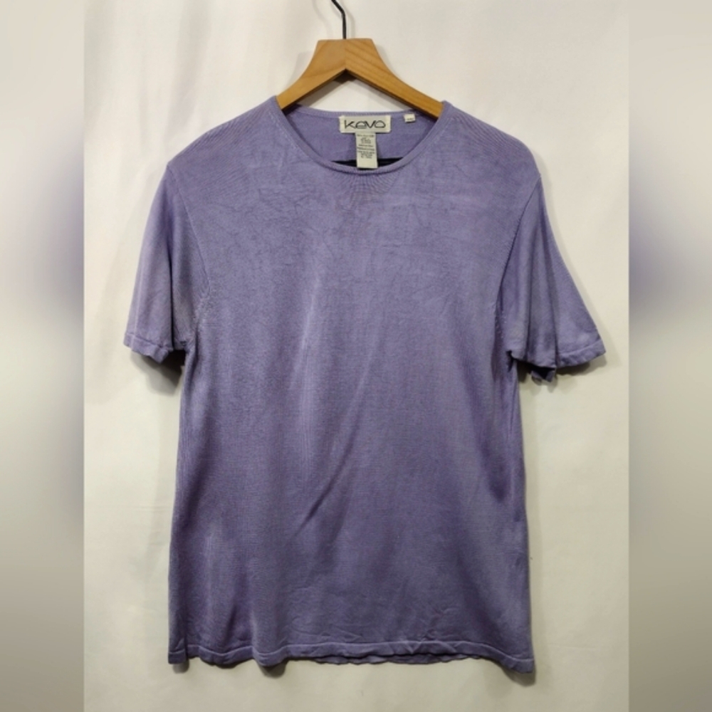 Vintage Kevo 100% Silk 2-Ply Top Women's L Purple Boho Retro Minimalist Y2K 90s